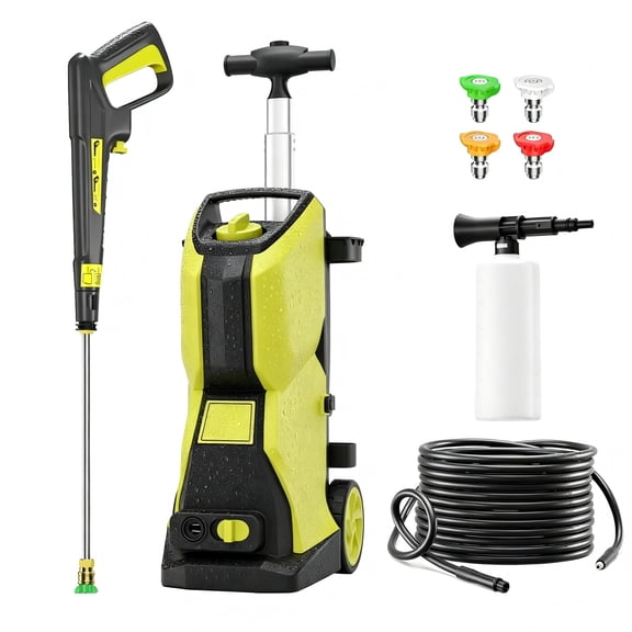 4200PSI 3.1GPM Home Electric Pressure Washer, P500ml Foam Cannon, Full Nozzle Set and Soap Tank for Home, Fence, Garden, Yard, Windows, Steps, Pool, RV, Porch cleaning