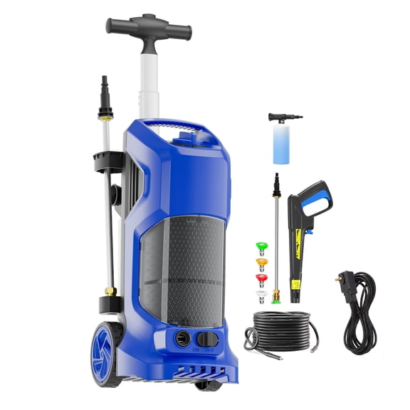 4200PSI 2.5GPM Household Electric Pressure Washer, Premium Jet Cleaner Featuring 500ml Foam Cannon, Connect Spray Wand for Driveway, Patio, Fence, Pool, Wall, Stair, Balcony, Deck, Yard cleaning