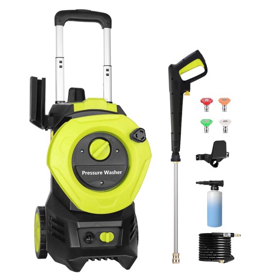 4200PSI 2.5GPM NEW Electric Power Washer, Multi-Functional Outdoor Cleaning Machine Built with 25FT Hose, Foam Sprayer Kit for Deck, Yard, Fence, Wall, Stair, Balcony, Gazebo, Pavement cleaning