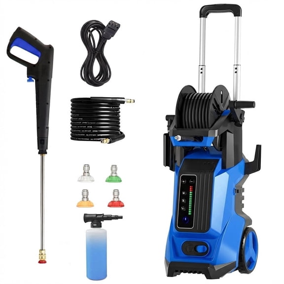 4500 PSI-Max 4.0 GPM Electric Pressure Washer Power Washer With 500ml Foam Cannon, 4 Nozzles ,25FT Hose Power Washer Cleaning forCar, Home, Driveway, Yard, Outdoor, Gutter, Pool, Brick Cleaning