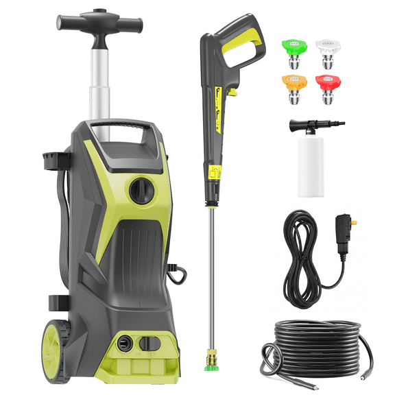 4200PSI-Max 2.8GPM Pressure Washer Power Washer With 500ml Foam Cannon, 4 Nozzles ,25FT Hose Power Washer Cleaning forCar, Home, Driveway, Yard, Outdoor, Gutter, Pool, Brick Cleaning