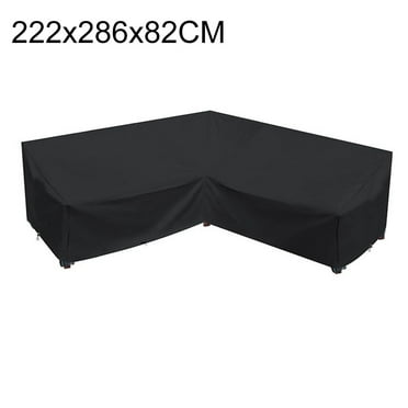 420D Oxford Fabric L-Shaped Outdoor Furniture Cover Windproof and Waterproof, 222*286*82CM