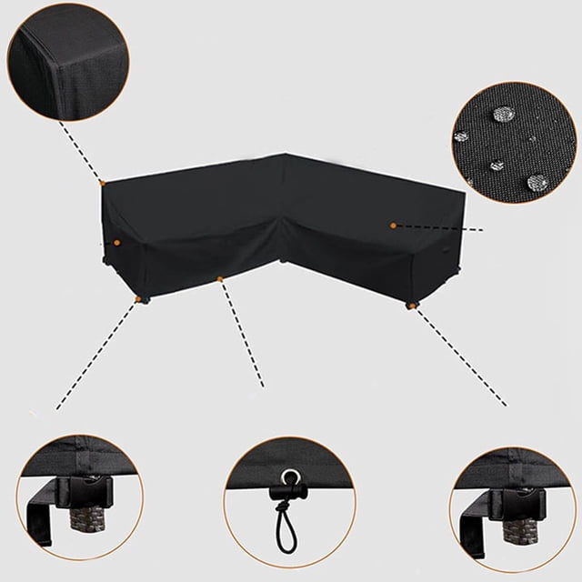 420D Oxford Fabric LShaped Outdoor Furniture Cover Windproof and Waterproof