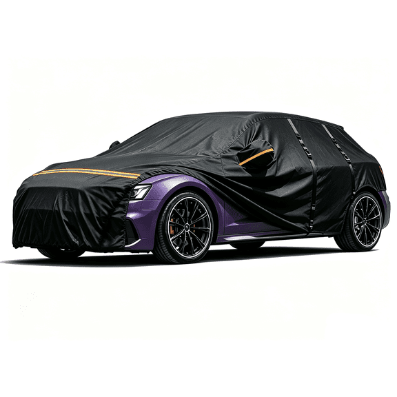 420D PU Black Car Cover fit for Ford Mustang 1994-2023, 190x75.8x55.5 in, Waterproof UV All Weather