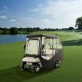 thumbnail image 1 of 420D Polyester Golf Cart Enclosure with Clear Windows, Universal Fit for Club Car & Other Brands, 4-Passenger Sunproof Dustproof Outdoor Driving Cover, 1 of 11