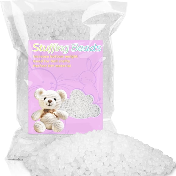 420g/14.8oz Plastic Stuffing Beads- Plastic Weighted Stuffed Beads Poly Pellets,Polyethylene Filler Beads, Plastic Beads Weighted Stuffed Animals,Filling Pillow,Bean Bags, Animal Toys,Crafts