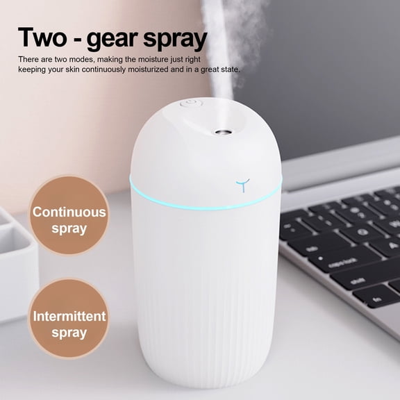 420ml Mini Humidifier, Portable USB Personal Humidifier for Dry Skin, Quiet for Office Desk & Bedroom, White