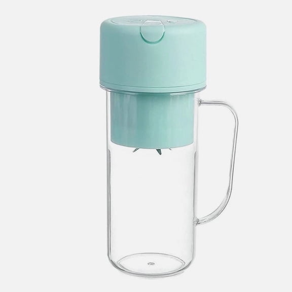 420ml Portable Electric Juicer Cup, USB Rechargeable Mini Blender with Handle, Small Fruit Juicer, Perfect for Travel, Home and Office Use,light green