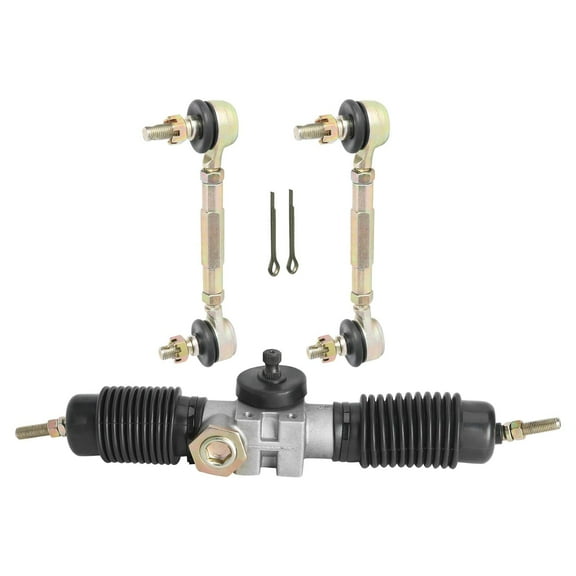 420mm /16.5" Metal Power Steering Gear Rack Pinion and 230mm/9" Left Right Tie Rod Ball Joint for DIY Go Kart ATV Quad UTV Golf Cart Drift Trike Buggy Dolly Cart Four Wheelers Lawn Mower