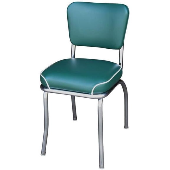 4210 Diner Chair -Green- with 2 in. Waterfall Seat -  Chrome - Green