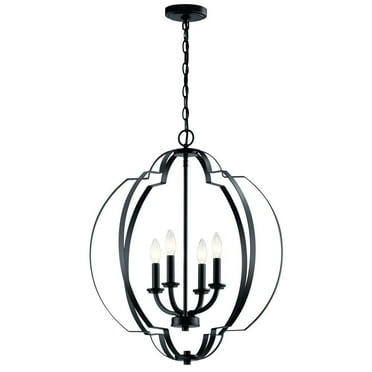 42138BK-Kichler Lighting-Voleta - 4 light Large Foyer Pendant - 26.25 inches tall by 22 inches wide-Black Finish    -Traditional Installation