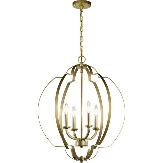42138NBR Kichler Lighting Voleta - 4 light Large Foyer Pendant - 26.25 inches tall by 22 inches wide-Natural Brass Finish -Traditional Installation