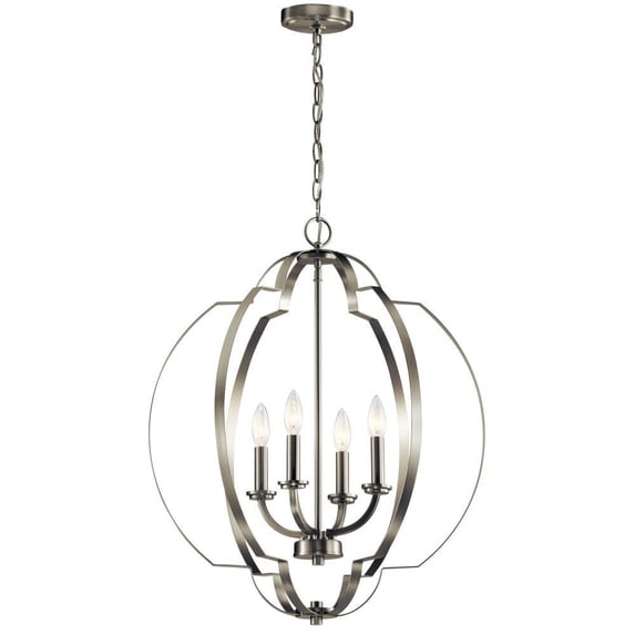 42138NI Kichler Lighting Voleta - 4 light Large Foyer Pendant - 26.25 inches tall by 22 inches wide-Brushed Nickel Finish -Traditional Installation