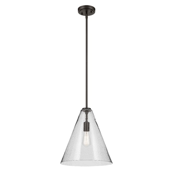 42200OZCS Kichler Lighting Everly - 1 Light Pendant-15.5 Inches Tall and 14.25 Inches Wide-Olde Bronze Finish-Clear Seeded Glass Color