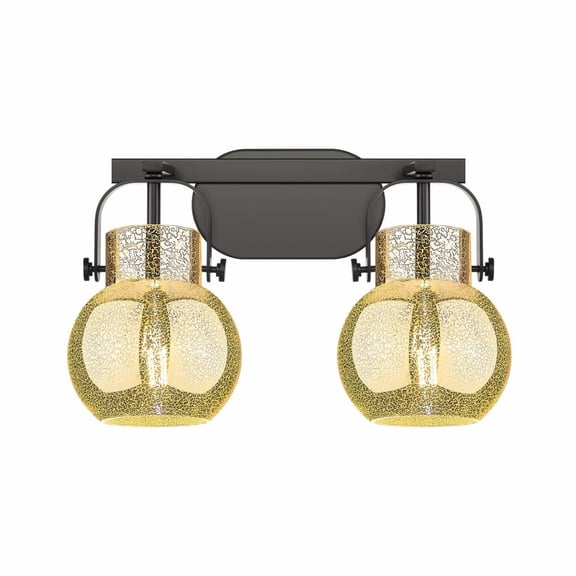 423-2W-BK-G410-6ME Innovations Lighting Pilaster II Sphere - 2 Light Bath Vanity-10.13 Inch Tall and 17 Inch Wide-Matte Black Finish-Mercury Glass