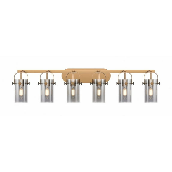 423-6W-BB-G423-7SM Innovations Lighting Pilaster II Cylinder - 6 Light Bath Vanity In Contemporary Style-10.38 Inches Tall and 43.88 Inches