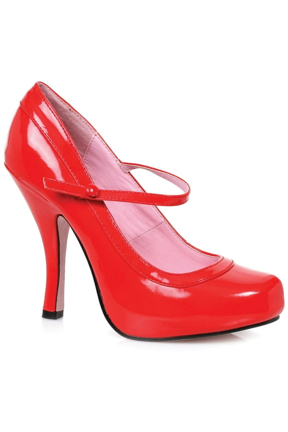 Rubie's Costume Co - Women's Red Patent Mary Jane Heeled Shoes - Womens 10