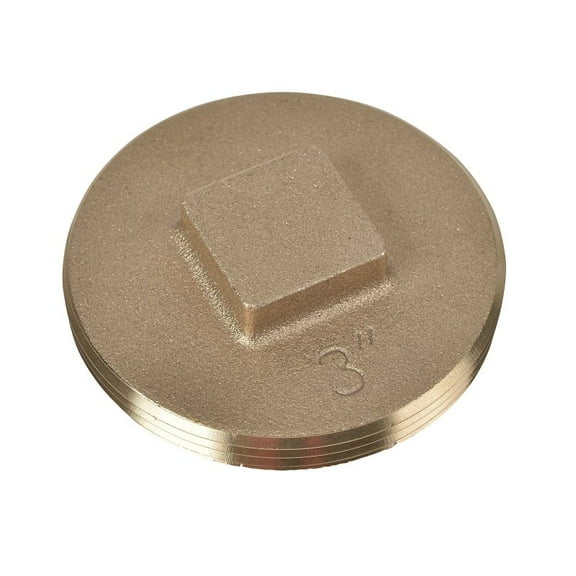 Oatey 42372 Cleanout Pipe Plug, 3 in, Raised Head, Brass