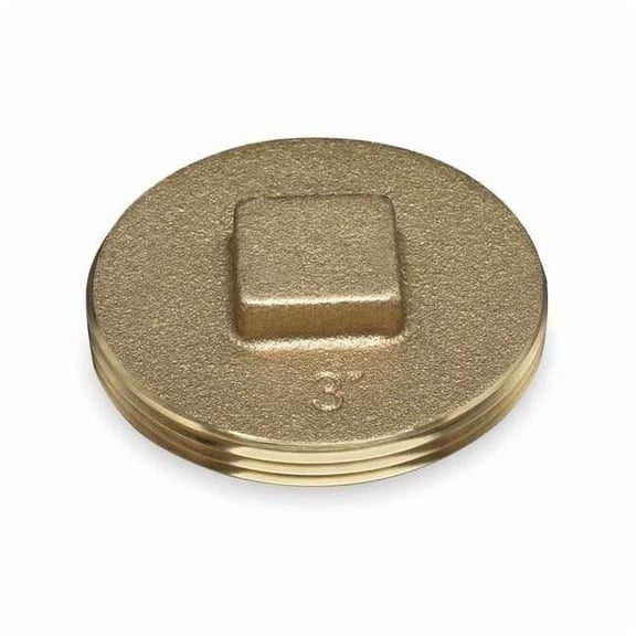 Oatey 42372 Cleanout Pipe Plug, 3 in, Raised Head, Brass