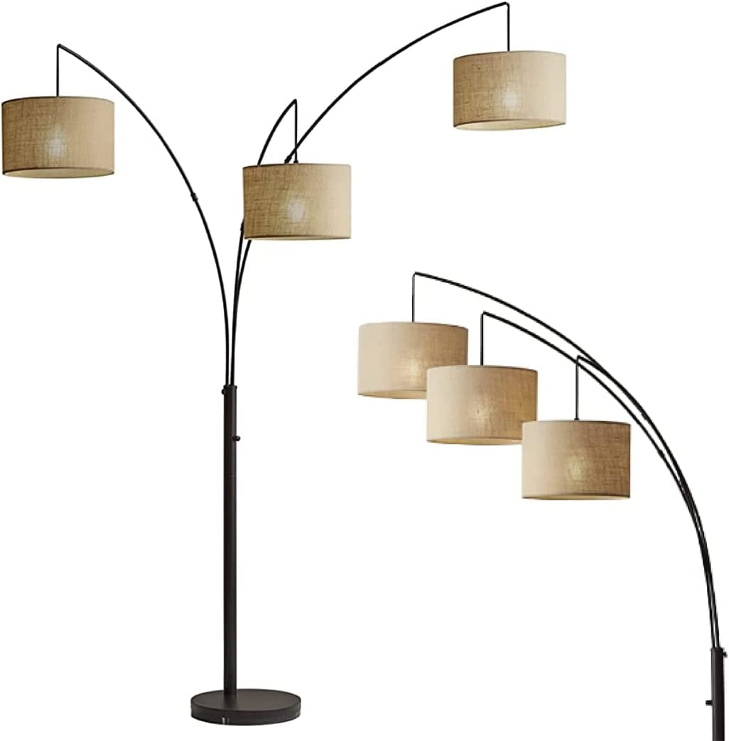 Antique Bronze 74'' Adjustable Multi-Head Arc Floor Lamp