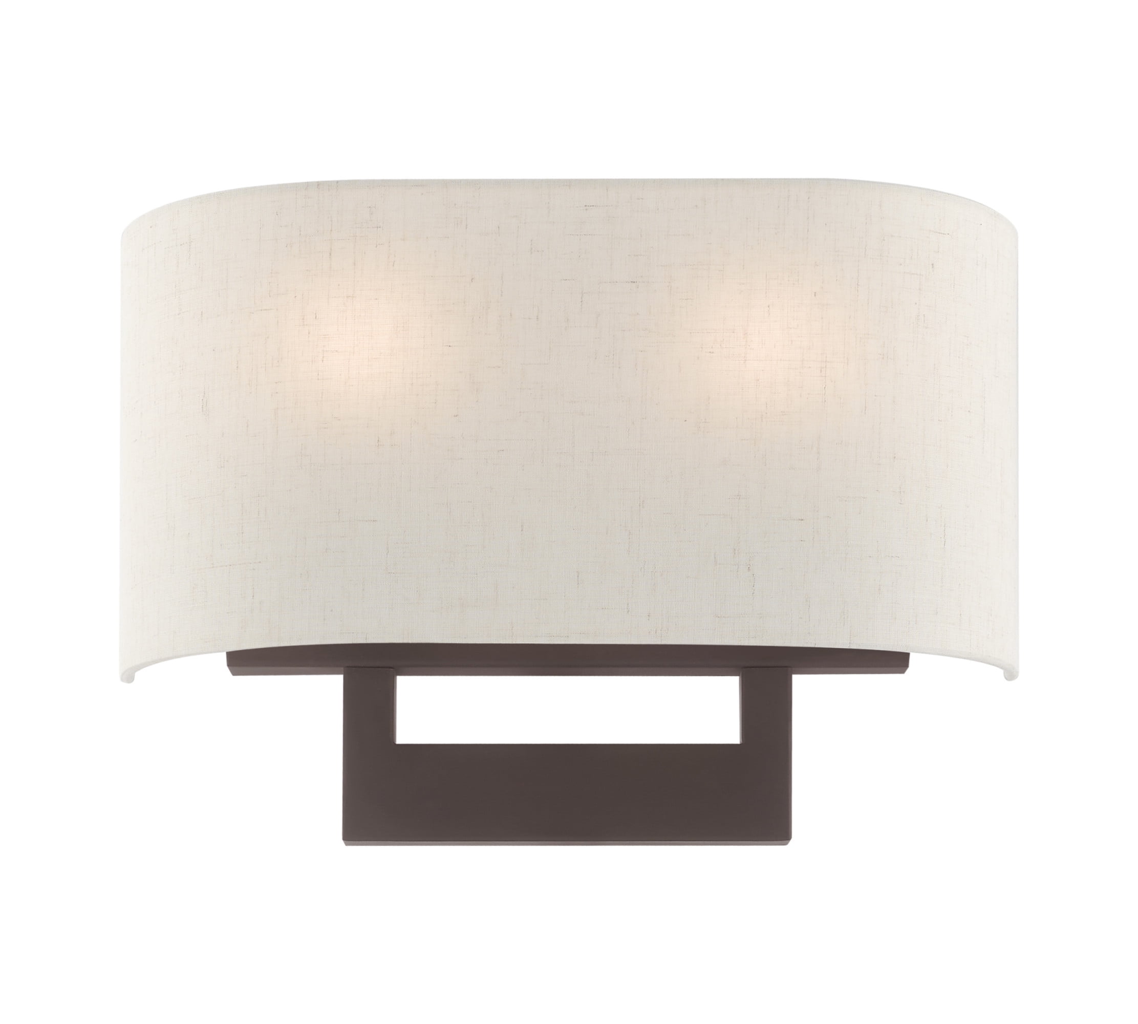 Bronze 2-Light Wall Sconce with Fabric Shade