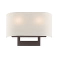 thumbnail image 1 of Livex Lighting 2-Light Contemporary Metal & Fabric Wall Sconce in Bronze, 1 of 16