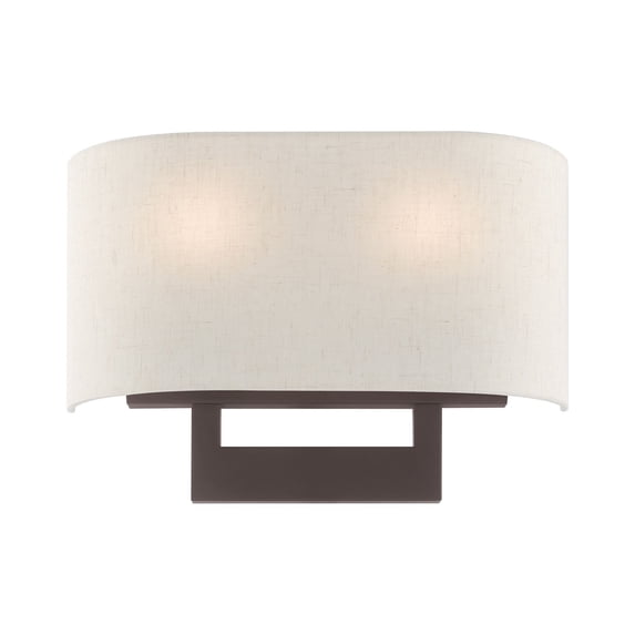 Livex Lighting 2-Light Contemporary Metal & Fabric Wall Sconce in Bronze