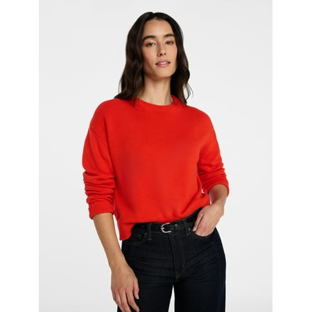 Time and Tru Women's and Women‘s Plus Easy Crew Pullover, Sizes XS-XXXL