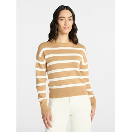 Time and Tru Women's and Women‘s Plus Easy Crew Pullover, Sizes XS-XXXL
