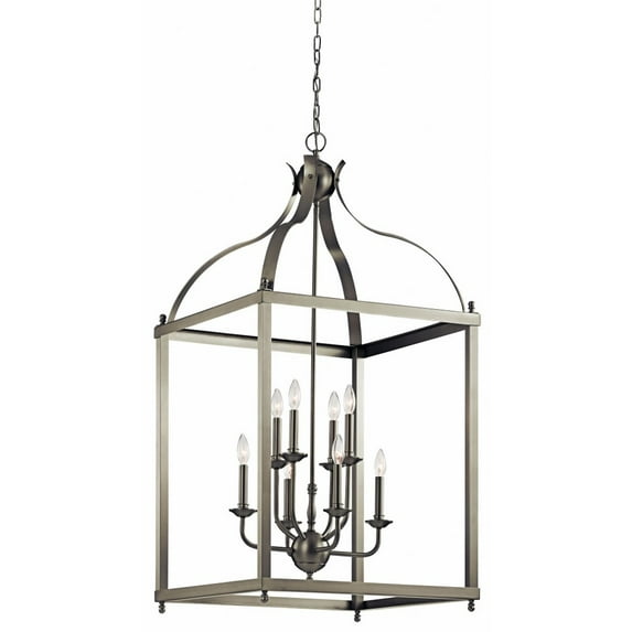 42591NI Kichler Lighting Larkin - 8 light Foyer Chandelier - with Traditional inspirations - 47.75 inches tall by 24 inches wide-Brushed Nickel Finish