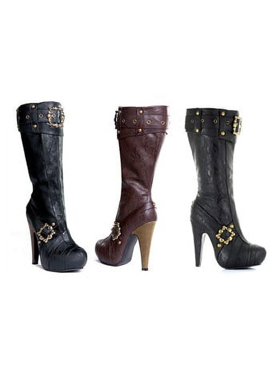 426-AUBREY, 4" Knee High Steampunk Boots