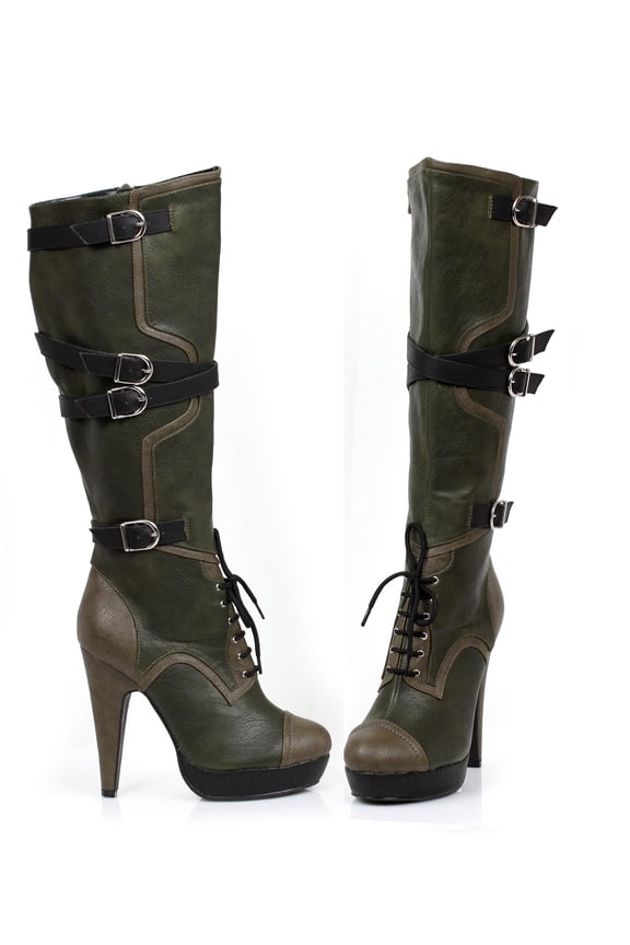 426-COMBAT, 4" Knee High Boot For Women