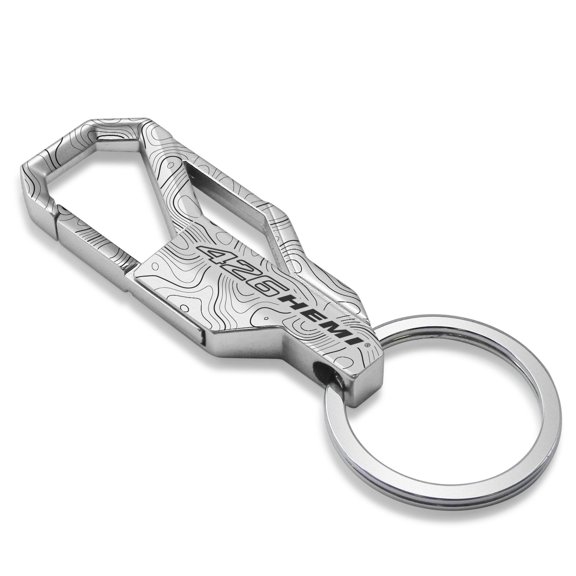 426 HEMI Topographic Silver Carabiner Style Snap Hook Metal Key Chain