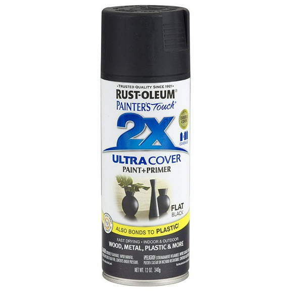 426‐Pack of 12 oz Rust‐Oleum 334020 Black Painter's Touch 2X Ultra Cover Paint + Primer Spray Paint, Flat