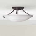 thumbnail image 1 of Livex Lighting Livex Oasis 16" Wide Bronze and Alabaster Bowl Ceiling Light, 1 of 11