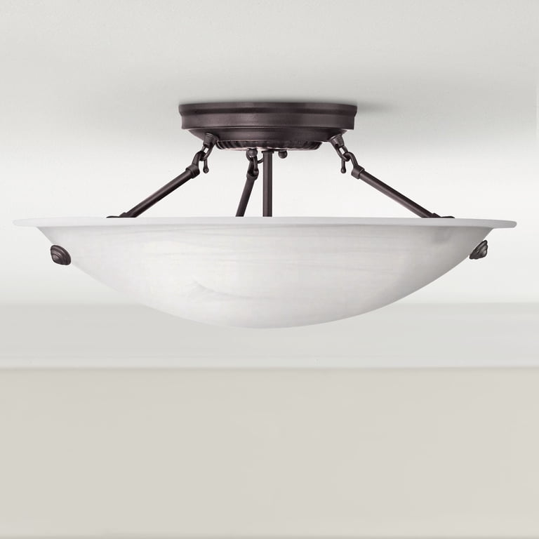 Livex Lighting Oasis 3-Light Semi-Flush Ceiling Mount, Contemporary ...