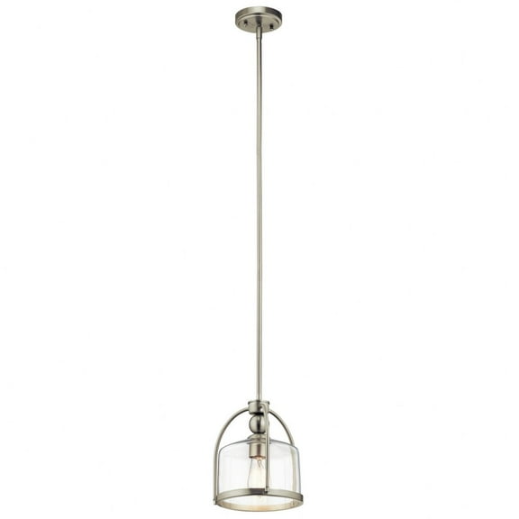 42798NI Kichler Lighting 1 light Mini Pendant - with Transitional inspirations - 10.75 inches tall by 9.5 inches wide-Brushed Nickel Finish
