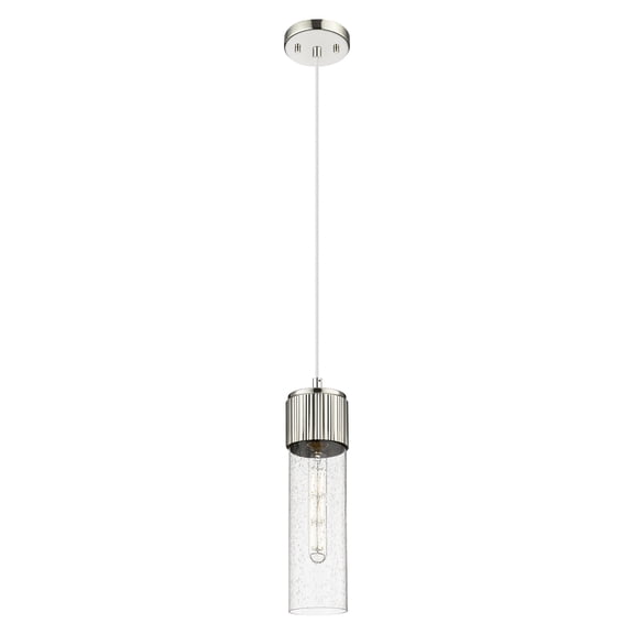 428-1P-PN-G428-12SDY Innovations Lighting Bolivar - 1 Light Cord Hung Pendant-4.75 Inch Wide and 12 Inch Tall-Polished Nickel Finish-Seedy Glass Color