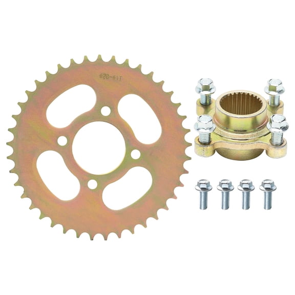 428 41T Go Kart Rear Chain Sprocket with 4 Stud 28T Spline Mounting Hub for Pit Dirt Bike ATV UTV Golf Cart Buggy Quad Moped Lawn Mower Drift Trike Tricycle 4 Wheeler Razor Taotao Coolster SSR