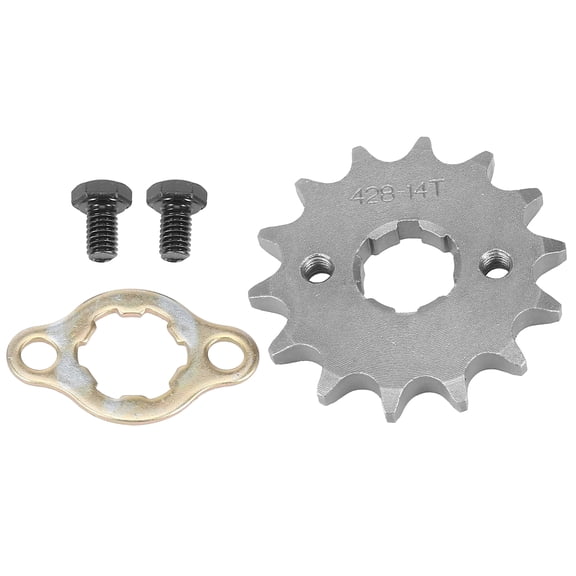 428 Chain 14 Tooth 20mm Motorcycle Front Engine Sprocket Titanium Tone for ATV UTV 110cc 125cc 140cc 150cc 160cc Engine