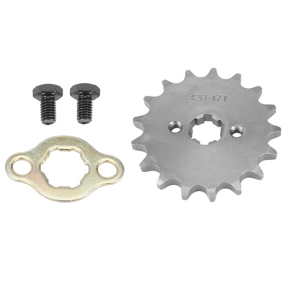 428 Chain 17 Tooth 17mm Motorcycle Front Engine Sprocket Titanium Tone for ATV UTV 110cc 125cc 140cc 150cc 160cc Engine