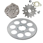 428 Chain with 76T Rear Sprocket 76mm for SSR Apollo Taotao Coolster 70cc 90cc 110cc 125cc 140cc 150cc 160cc 200cc 250cc Pit Dirt Bike Trail ATV Mini Bike Scooter Motorcycle 14T Front Sprocket 17mm