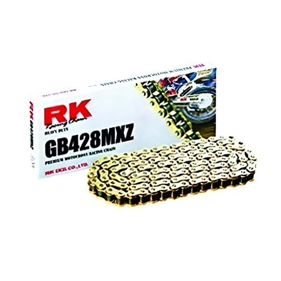 428 Pitch Gold MX Racing Drive Chain 118 Links Compatible with Honda Yamaha Kawasaki Suzuki 100cc 150cc 200cc 250cc Motocross Dirt Bike Motorcycle ATV Go Kart GB428MXZ-118