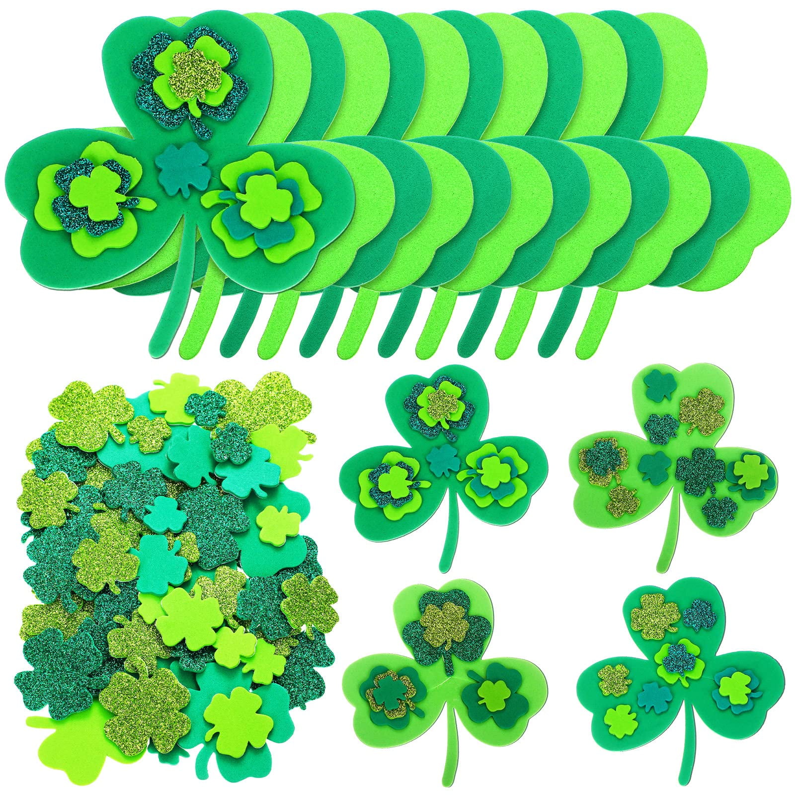 Green Glitter Adhesive Foam Circles