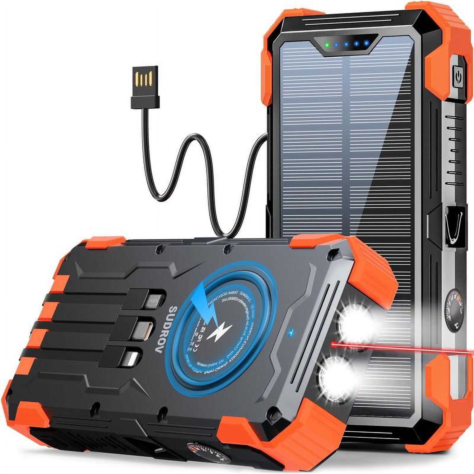 The 42800 Mah Solar Charger Is Equipped with 4 Built-in Cables, 7 ...