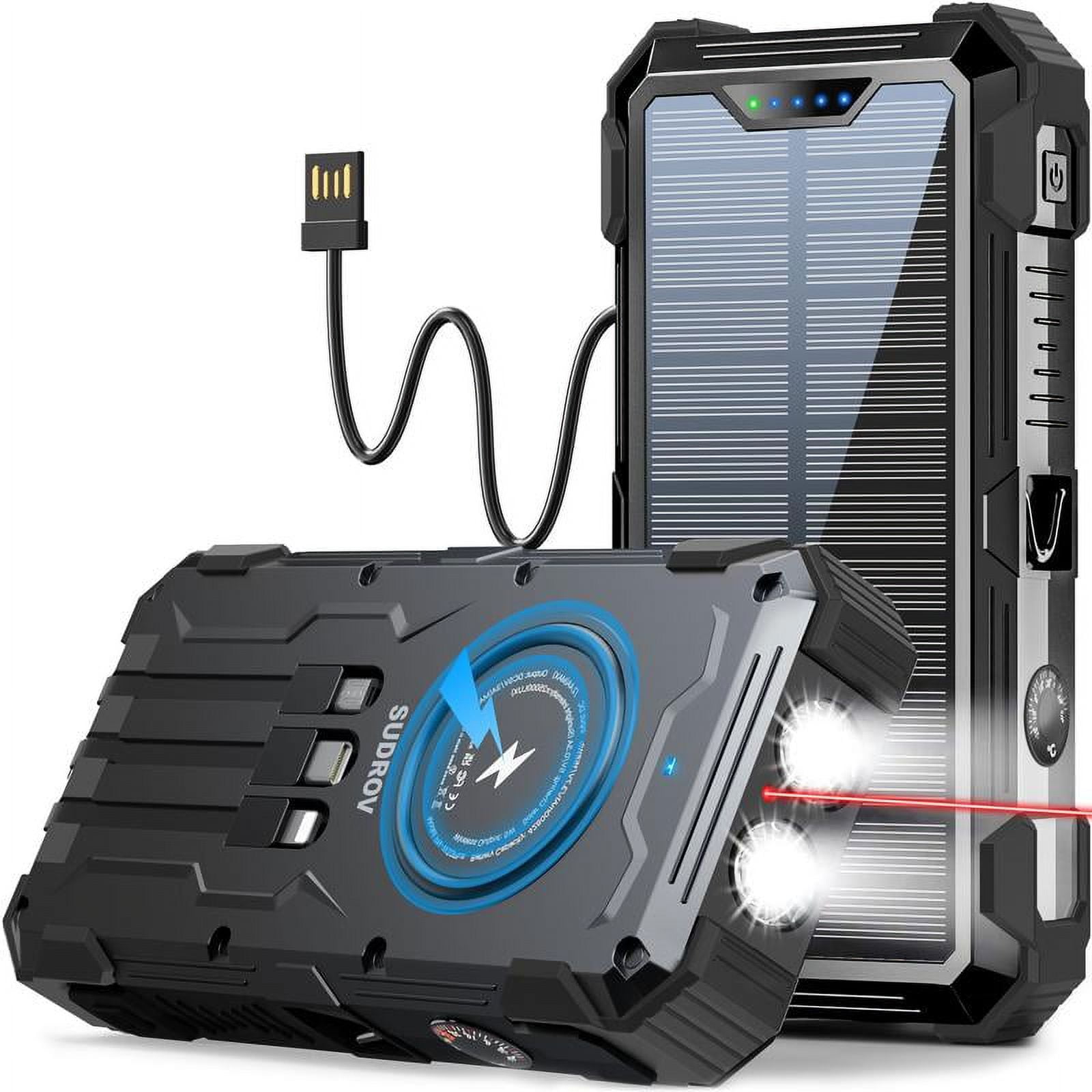 Solar Power Bank With Hand Crank | 70000mAh Portable Charger, 22.5W Fast Charging, 6 Outputs