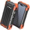 thumbnail image 1 of JIUMESS 42800mAh Solar Power Bank 15W Fast Charging with Cables, Solar Charger Compatible for iPhone/Android Phone, 1 of 9