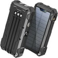 thumbnail image 1 of 42800mAh Solar Charger Power Bank 15W Fast Charging Portable Charger with 4 Cables, USB Battery Pack Compatible with iPhone & Android Cell Phone, 1 of 10