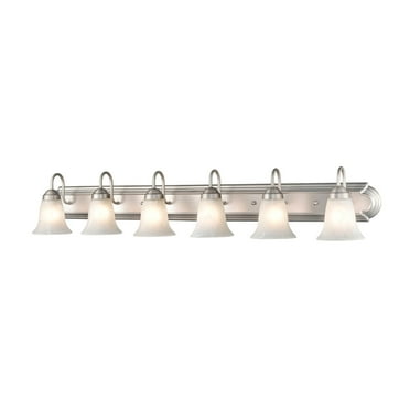 4286-SN-Millennium Lighting-6 Light Bath Vanity-8.5 Inch Tall and 48 Inch Wide