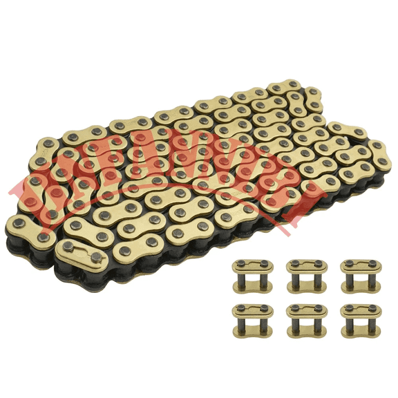428H Heavy Duty Motorcycle Chain 122 Links with 6pcs Connecting Master Link Fit for 110cc 125cc 150cc 200cc 250cc Dirt Bike ATV Pit Bike Scooters Go Kart